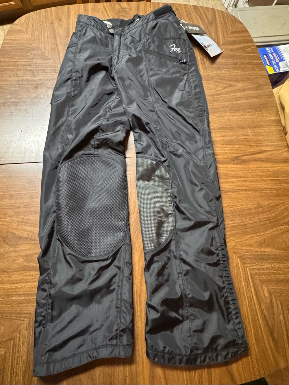 Fox Girl's Black Racing Pants with Reinforced Knees Size 7/8 NWT
